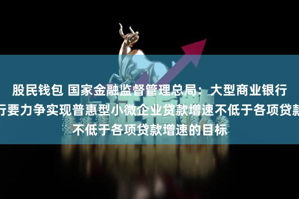股民钱包 国家金融监督管理总局：大型商业银行、股份制银行要力争实现普惠型小微企业贷款增速不低于各项贷款增速的目标